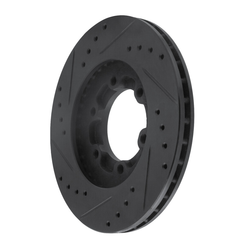 Chevrolet Luv Pickup Brake Rotor (1) - Front Right - R1 Concepts - Drilled & Slotted - Black - `86-`06